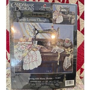 Candamar Designs Sewing with Mama Cross Stitch Kit‎ 12x10 NIP Sandy Clough